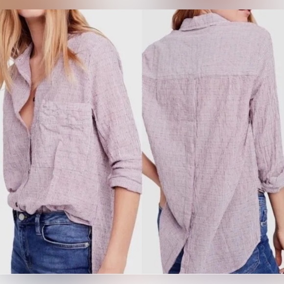 Free People No Limits Stripe Stretch
Cotton Shirt - Picture 16 of 16